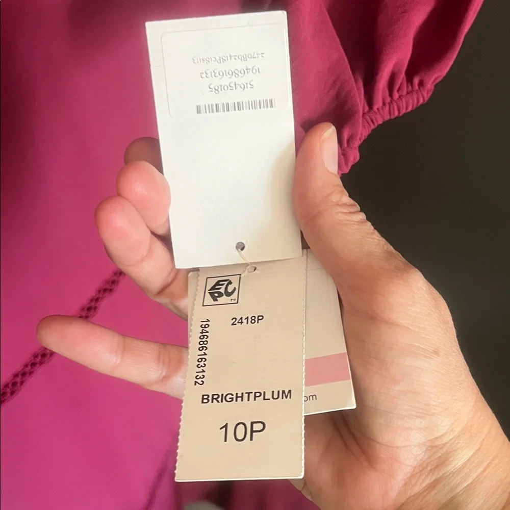 🛑 1 hour sale. NWT. Taylor, size 10P, Fuchsia Long Sleeve Dress - Picture 6 of 12